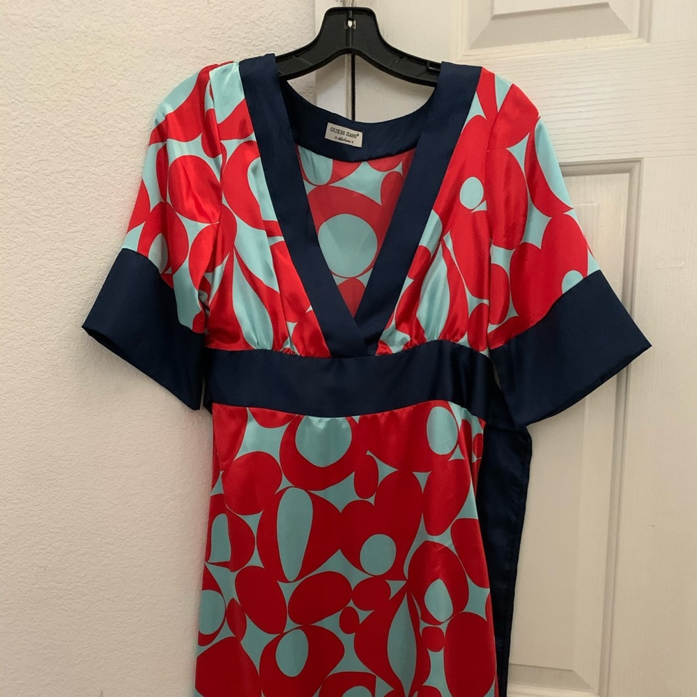 Short Sleeve V-Neck Kimono Dress